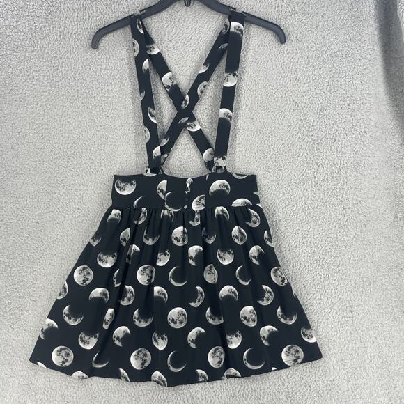 Hot Topic Dresses & Skirts - Hot Topic Suspender Skirt Womens Medium Black Moon Phases Adjustable Gothic Punk